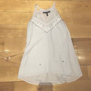White House Black Market White Blousey Tank